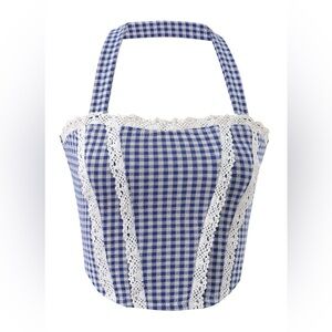 Fashion Brand Company blue & white gingham halter top 1X NWOT